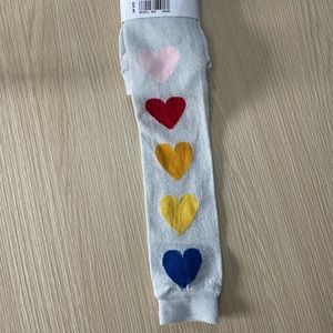 NWT HANNA ANDERSSON GLITTER ANKLE/ FOOTLESS TIGHTS WITH HEARTS